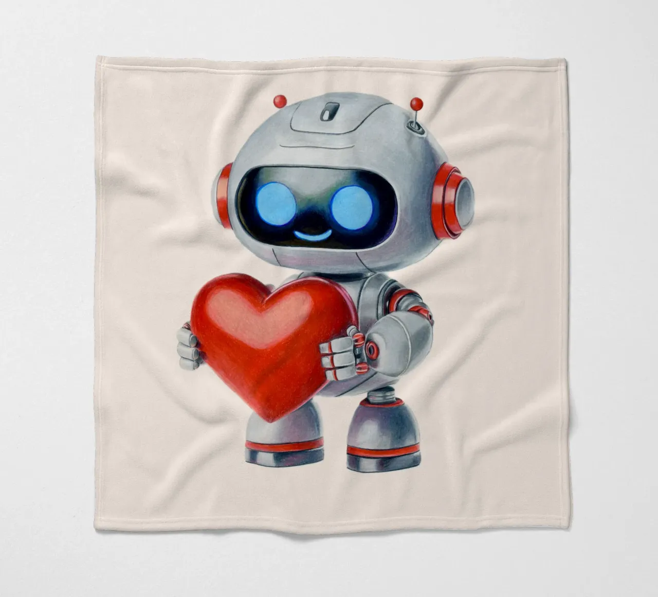 Robot con un cuore coperta in pile da Graphit und Farbe