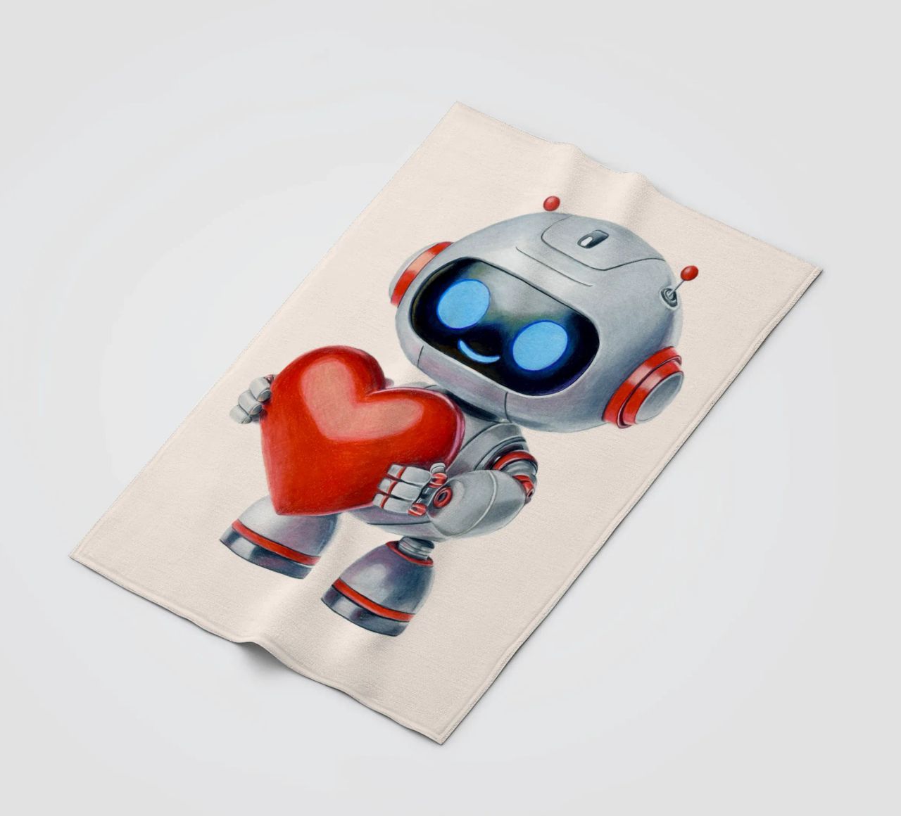 Robot con un cuore coperta in pile da Graphit und Farbe