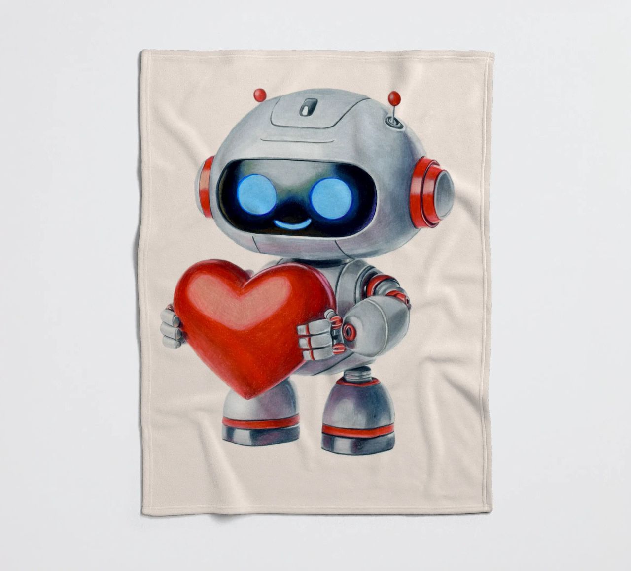 Robot con un cuore coperta in pile da Graphit und Farbe
