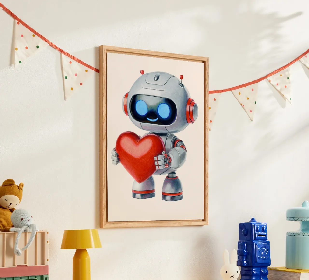 Robot con un cuore plexiglass da Graphit und Farbe