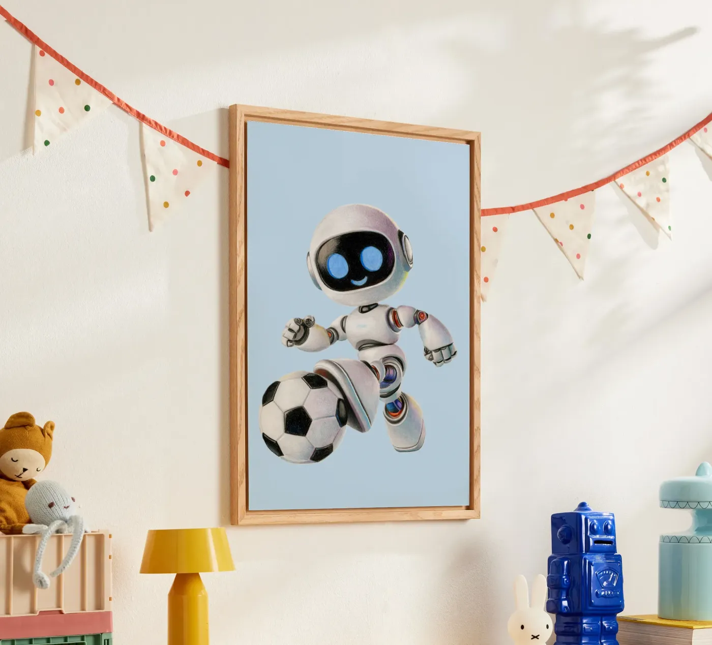 Robot de football plexiglas de Graphit und Farbe