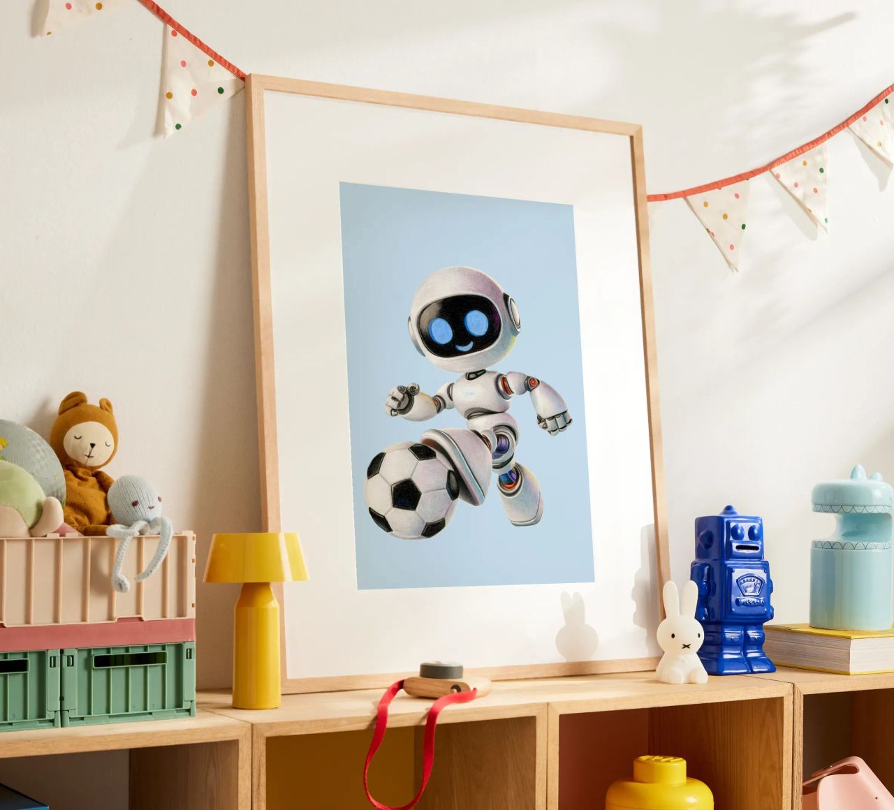 Robot de football poster de Graphit und Farbe