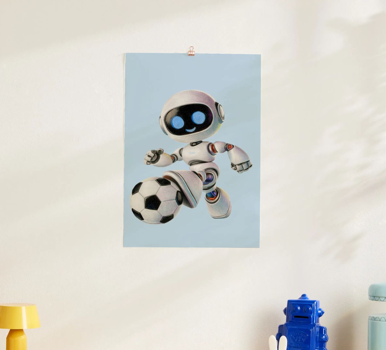 Robot de football poster de Graphit und Farbe