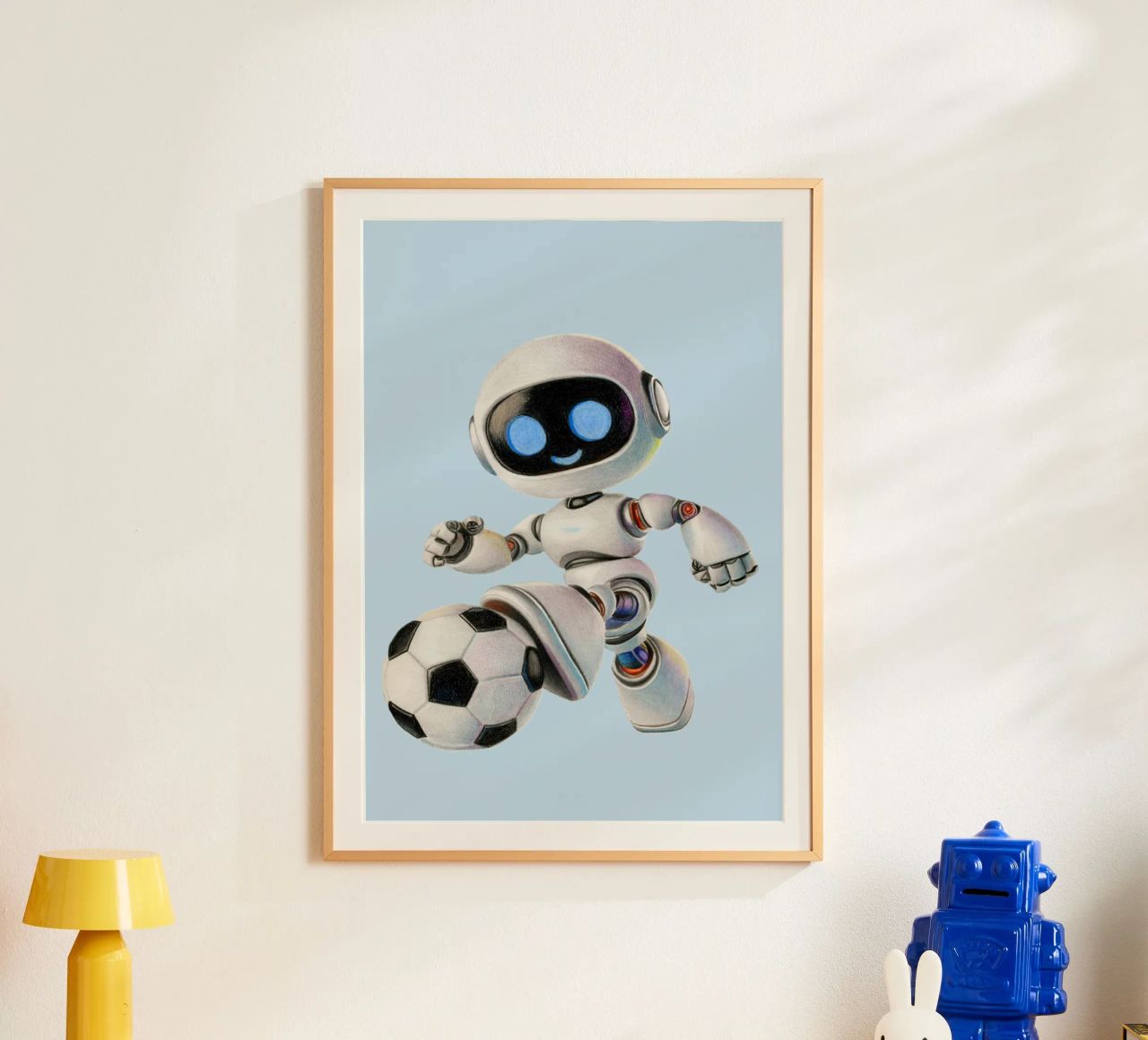 Robot de football poster de Graphit und Farbe