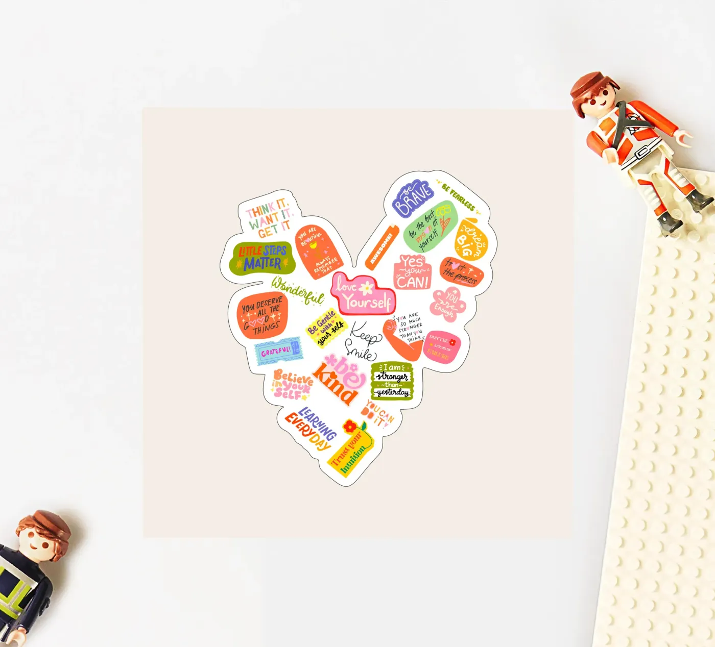 Love Yourself – Motivations Poster Herz Bunt Collage adesivo da KidsStudio