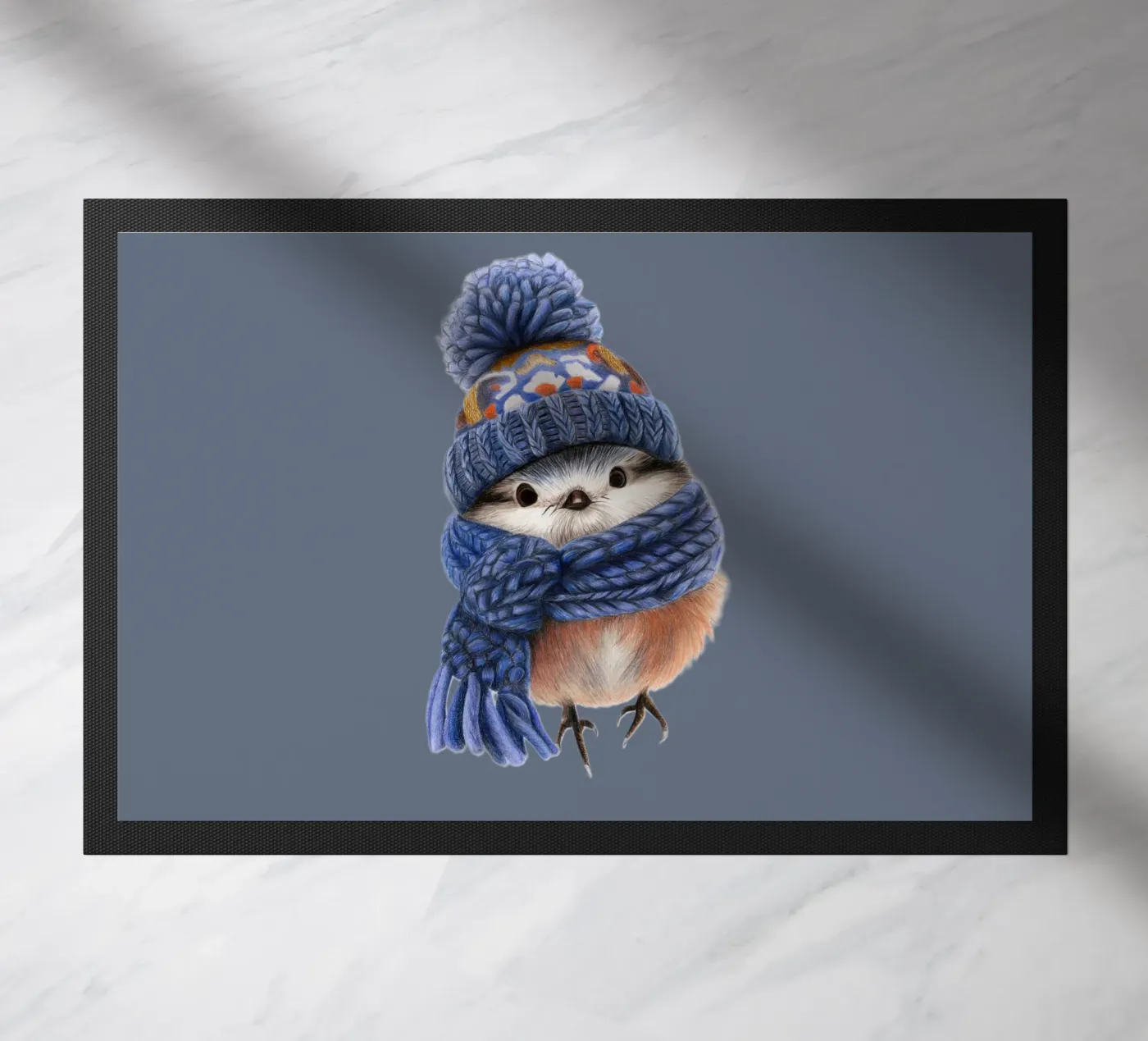 Winter bird doormat by Graphit und Farbe