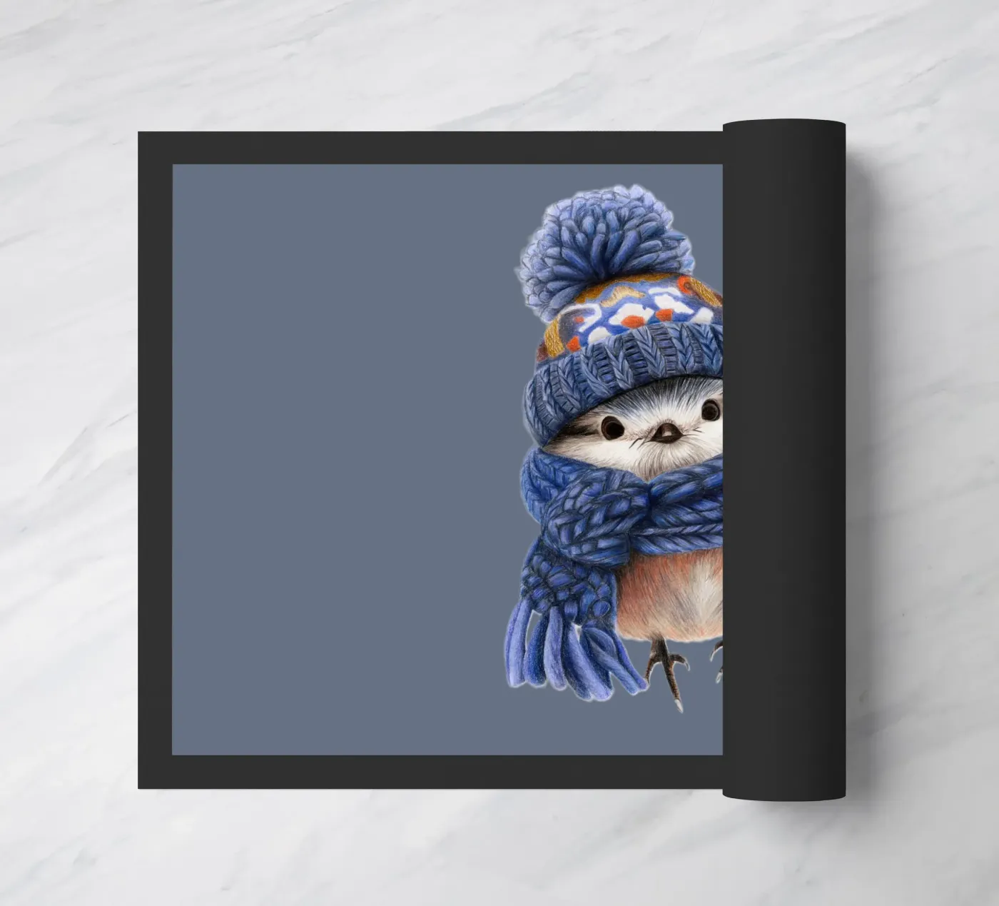 Winter bird doormat by Graphit und Farbe