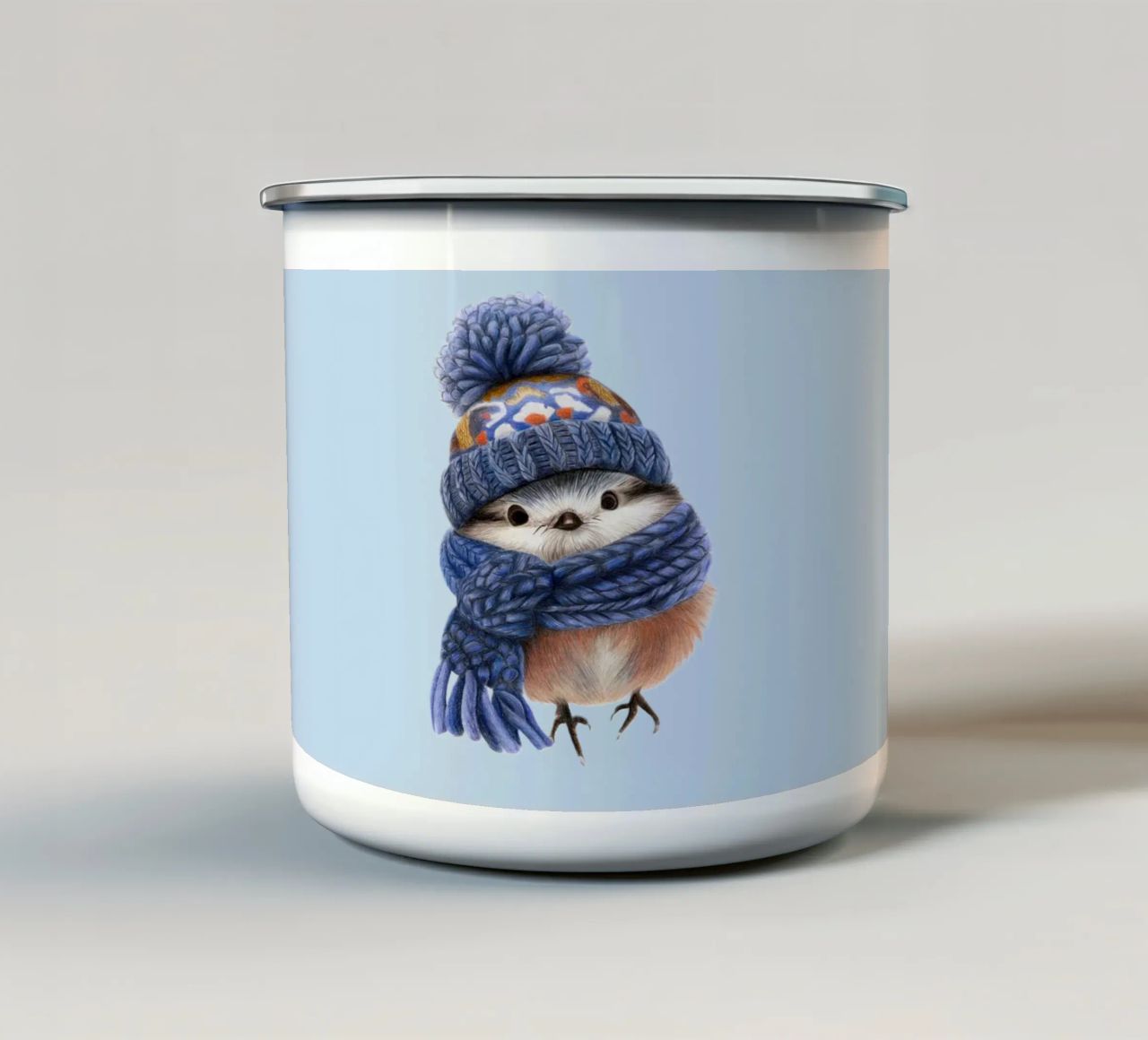 Uccello invernale tazza in smalto da Graphit und Farbe