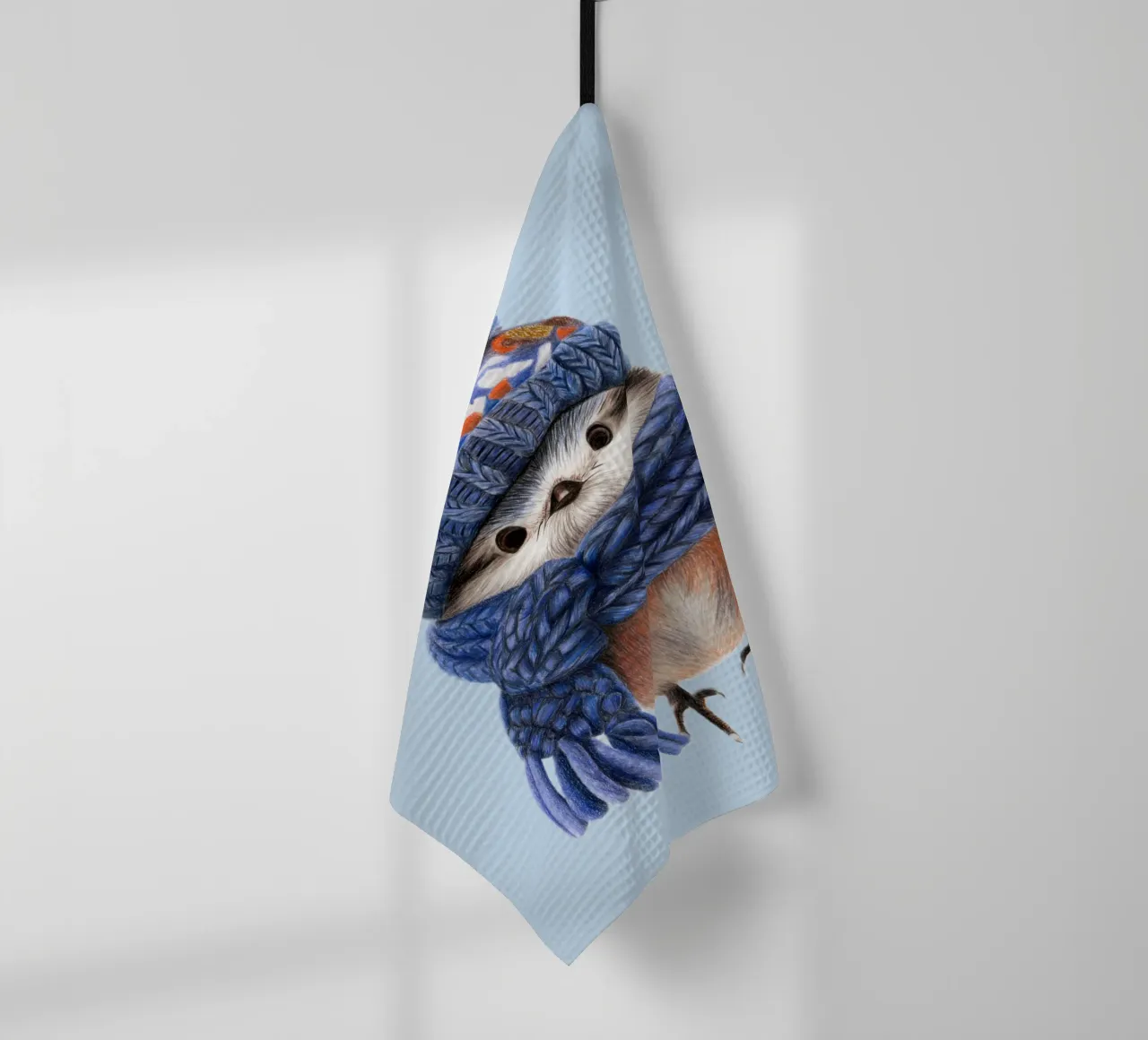 Winter bird tea towel by Graphit und Farbe