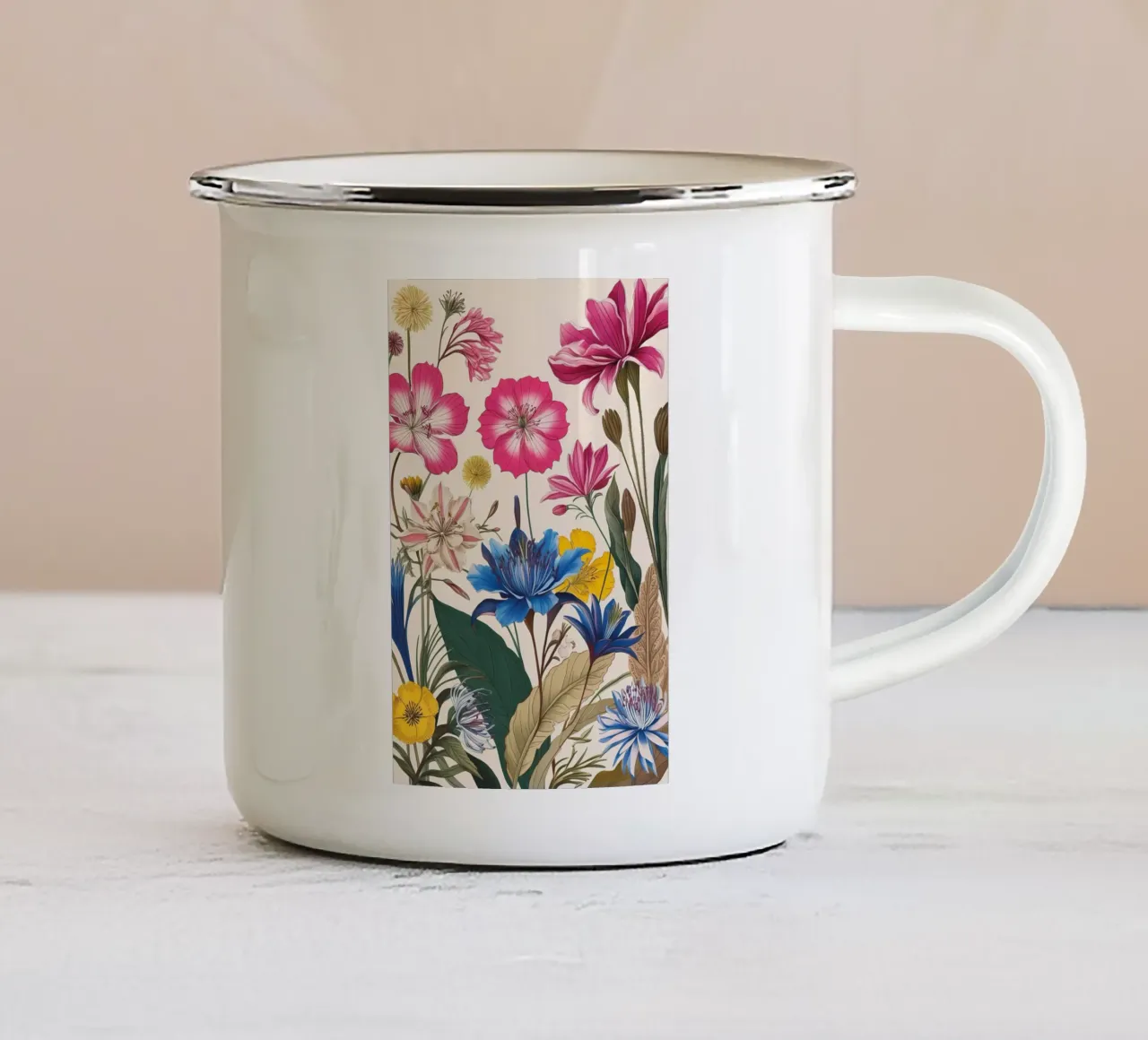 Sinfonia floreale tazza in smalto da Artistic-shop