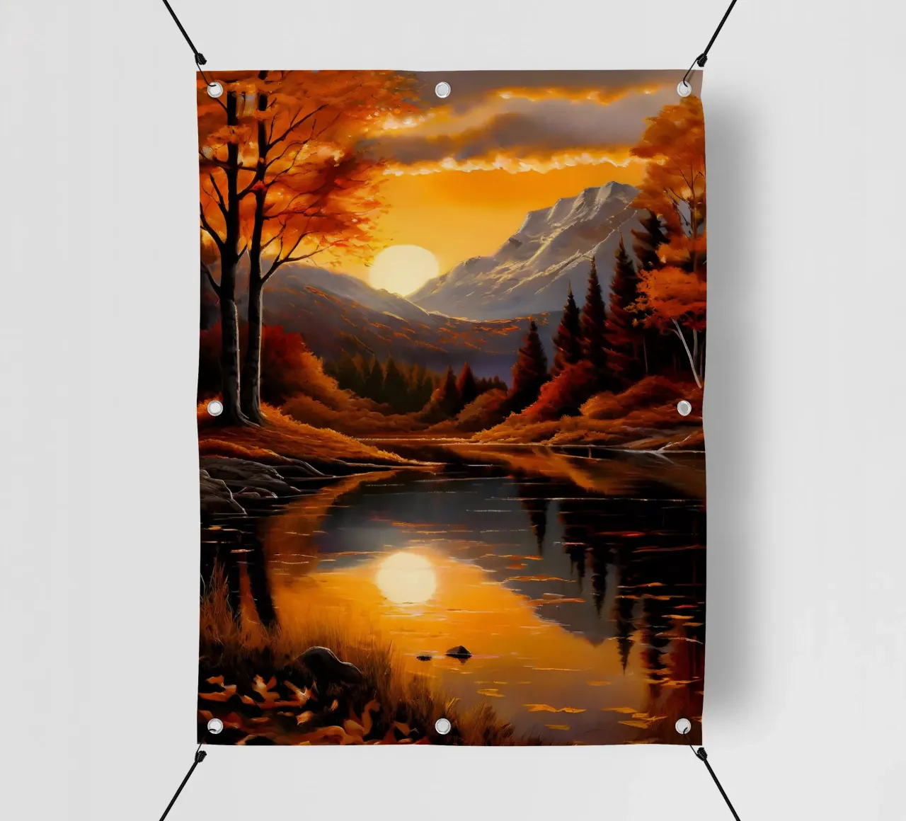 Riflessi d'autunno dorati telo in pvc da Artistic-shop