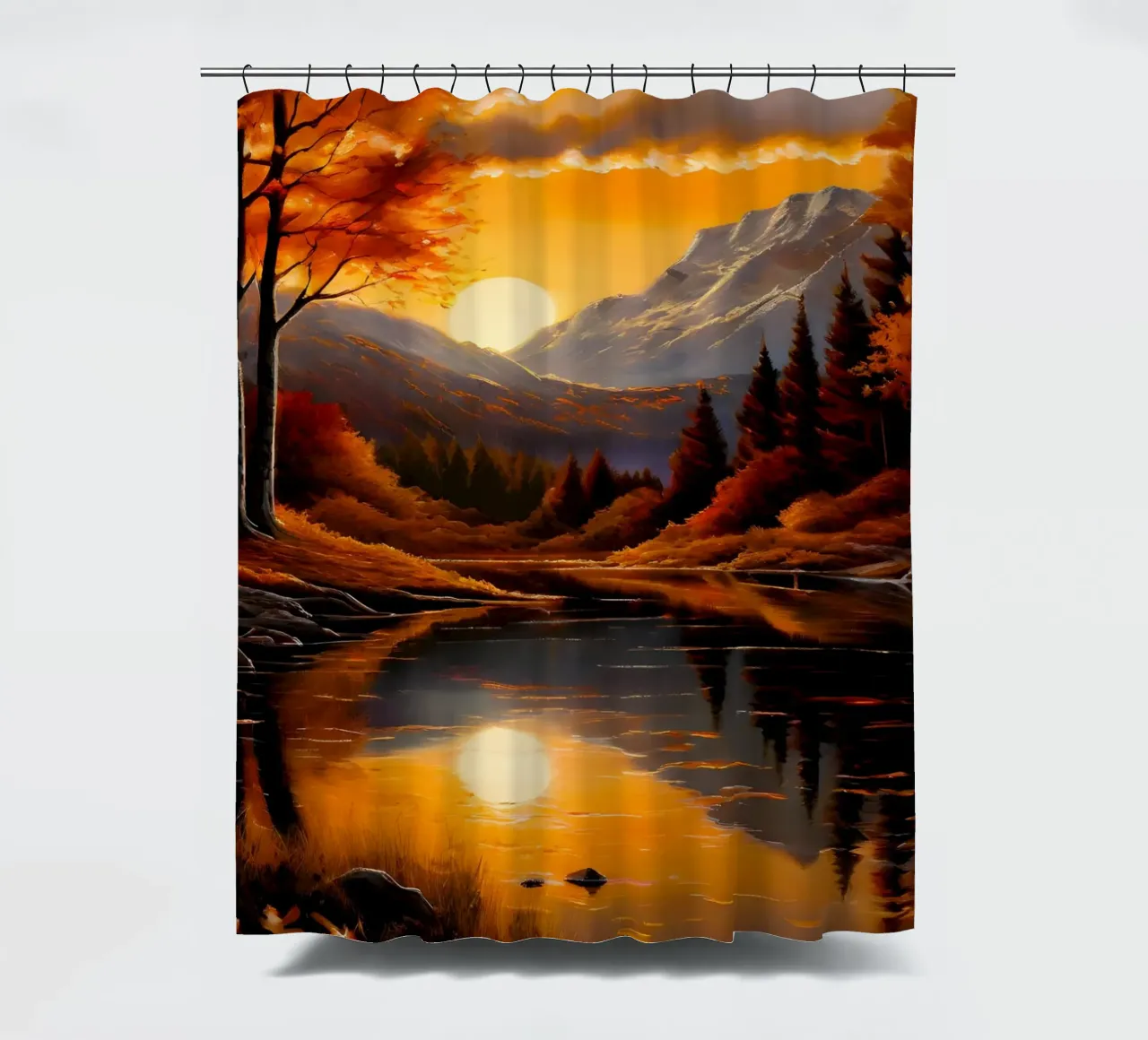 Riflessi d'autunno dorati tenda da doccia da Artistic-shop
