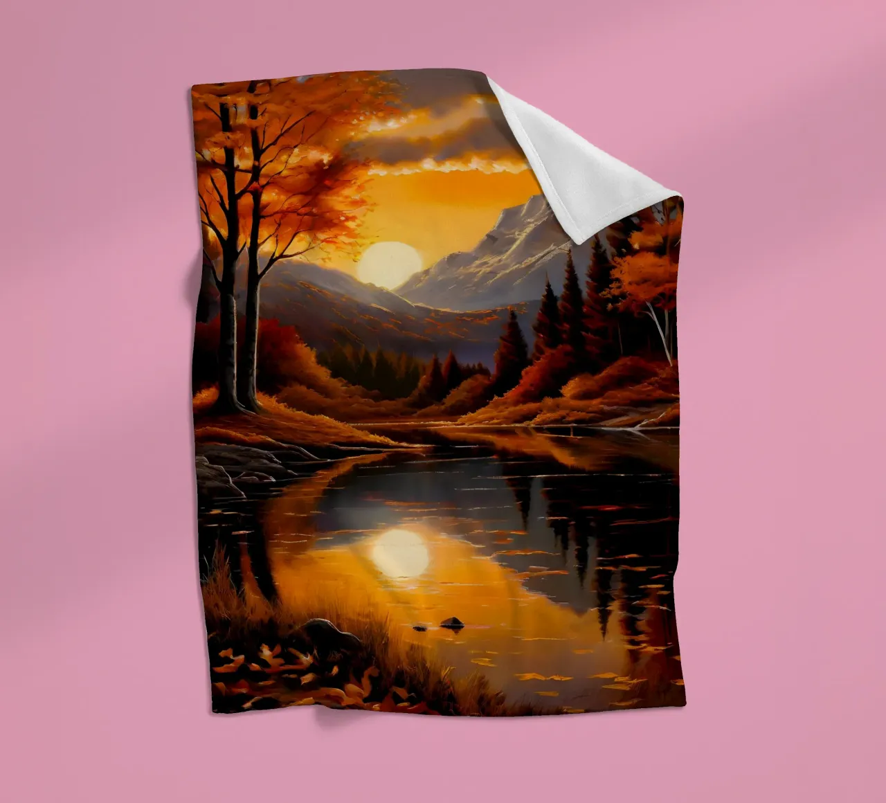 Riflessi d'autunno dorati coperta in pile da Artistic-shop