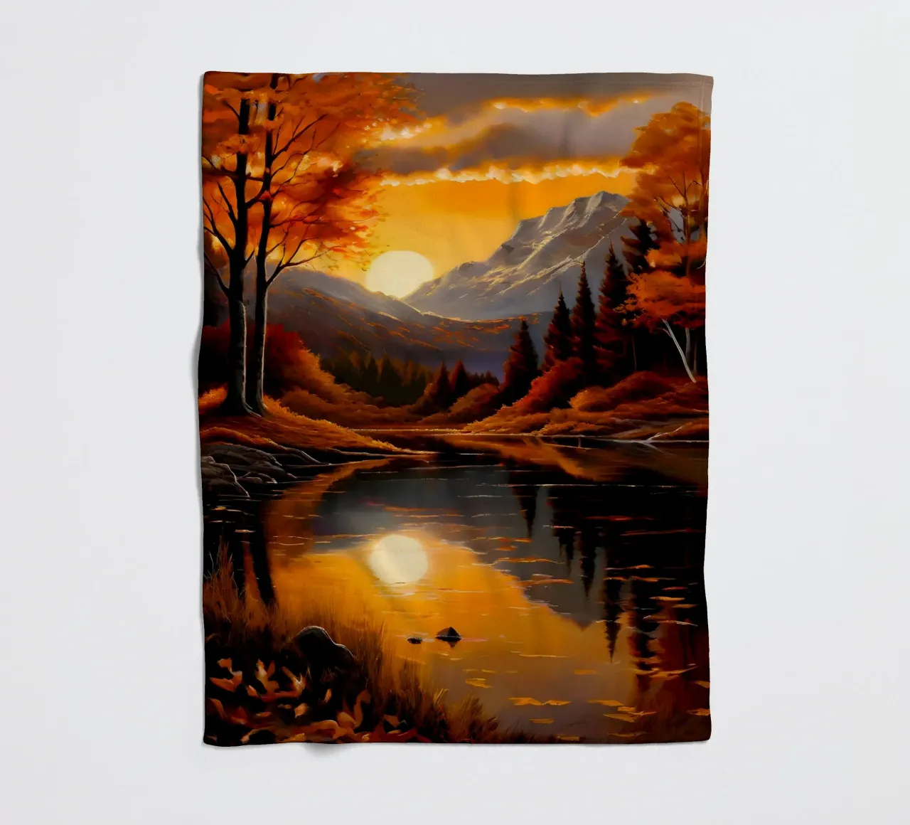Riflessi d'autunno dorati coperta in pile da Artistic-shop