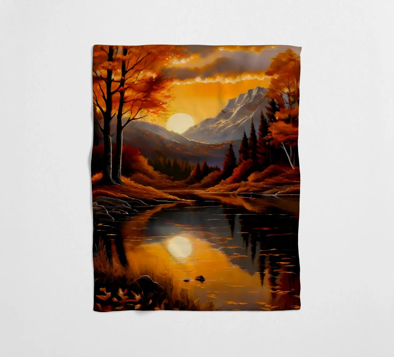 Riflessi d'autunno dorati coperta in pile da Artistic-shop