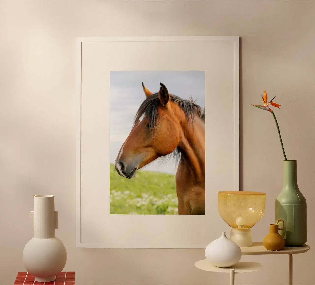 Brown Horse poster with plastic frame by Alexey