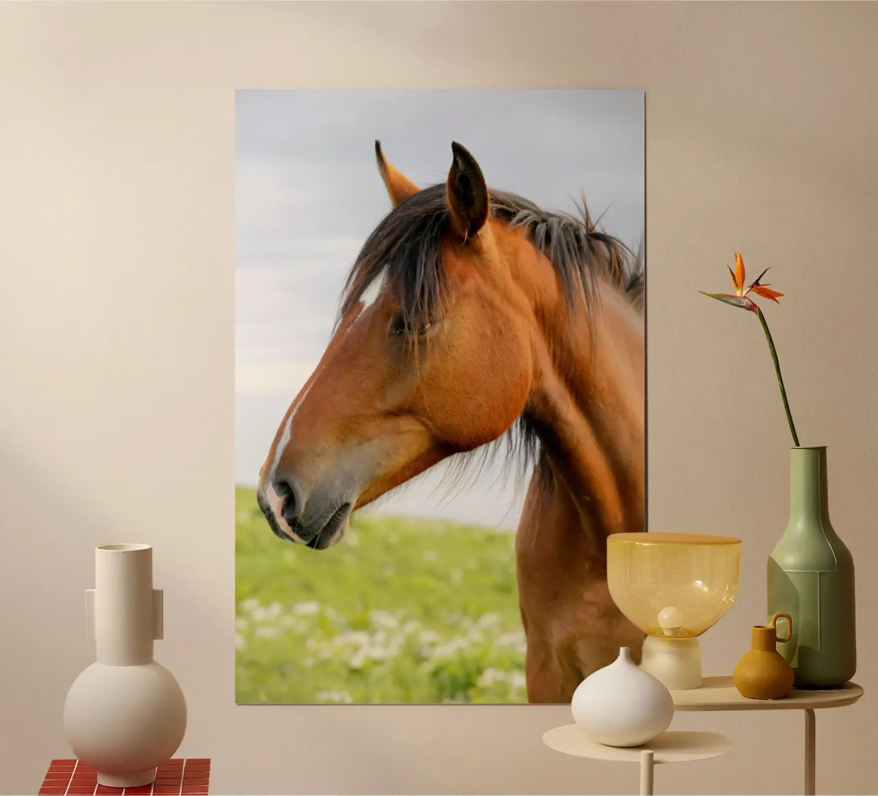 Brown Horse poster with plastic frame by Alexey