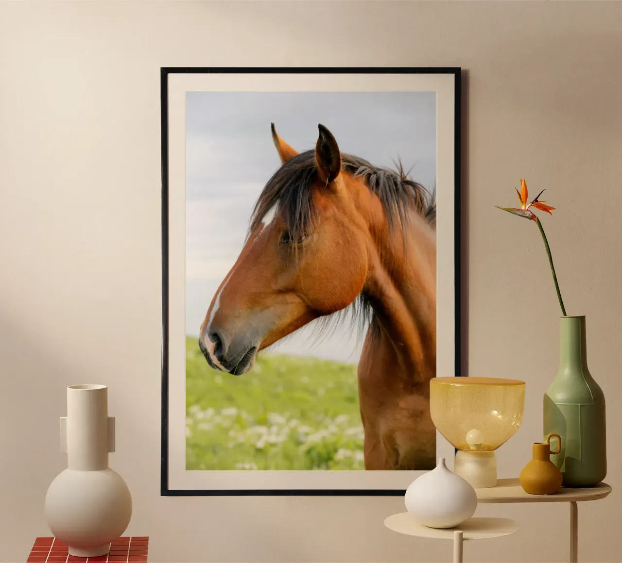 Brown Horse poster with plastic frame by Alexey