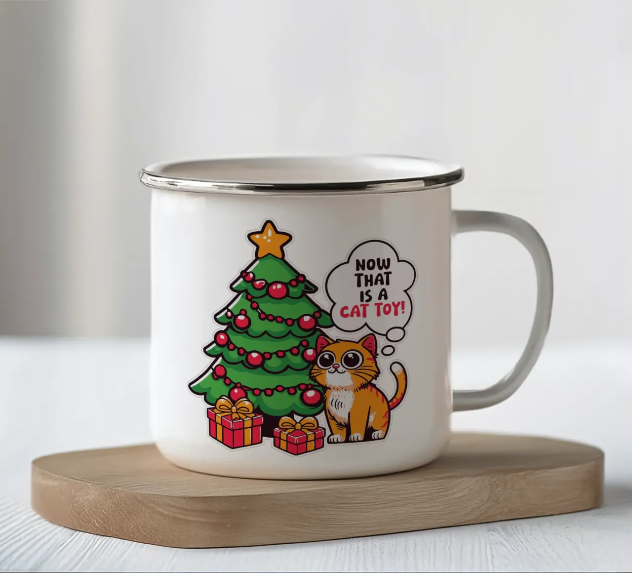 Now that is a cat toy! tazza in smalto da edsonramosart