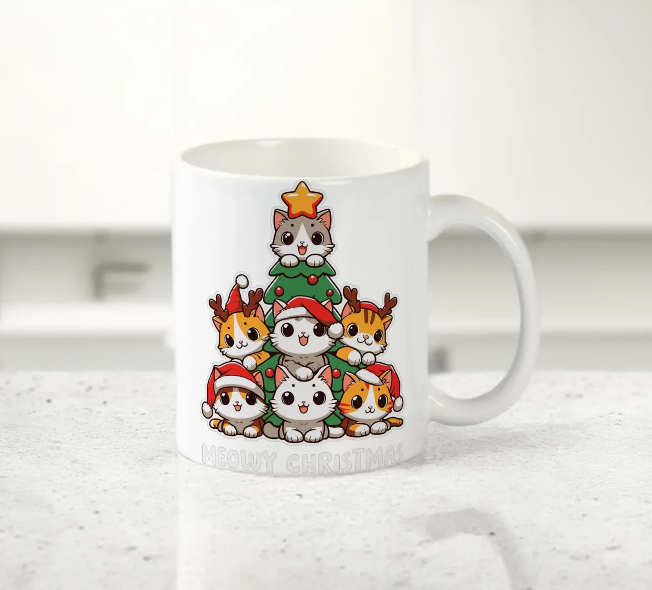 cute kitten tree tazza in ceramica da edsonramosart