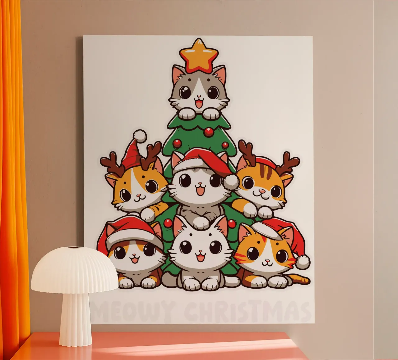 cute kitten tree canvas by edsonramosart