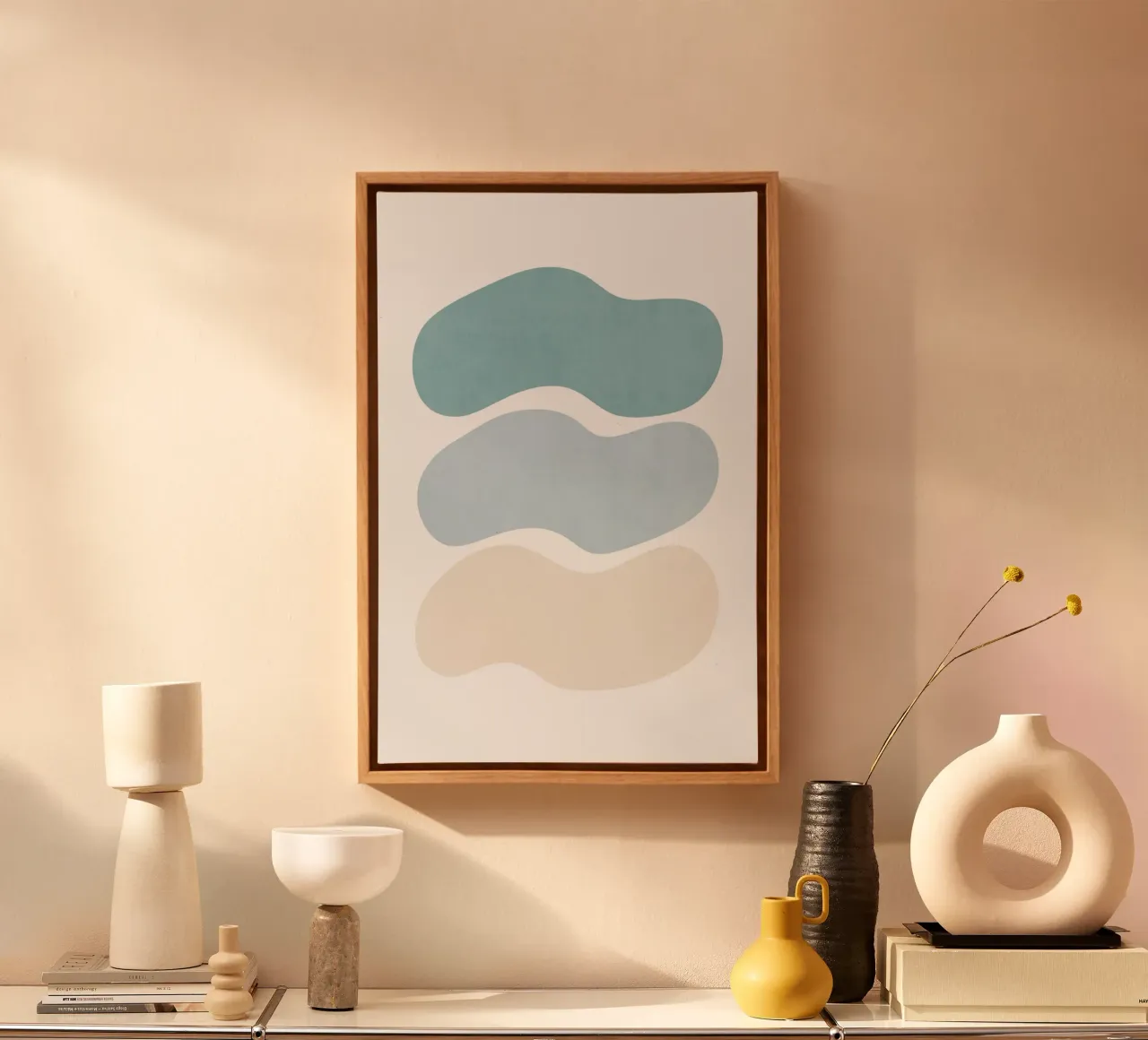 Landschapsvormen 22 canvas met Baklijst van amini54