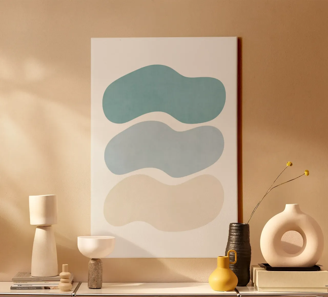 Landschapsvormen 22 canvas met Baklijst van amini54