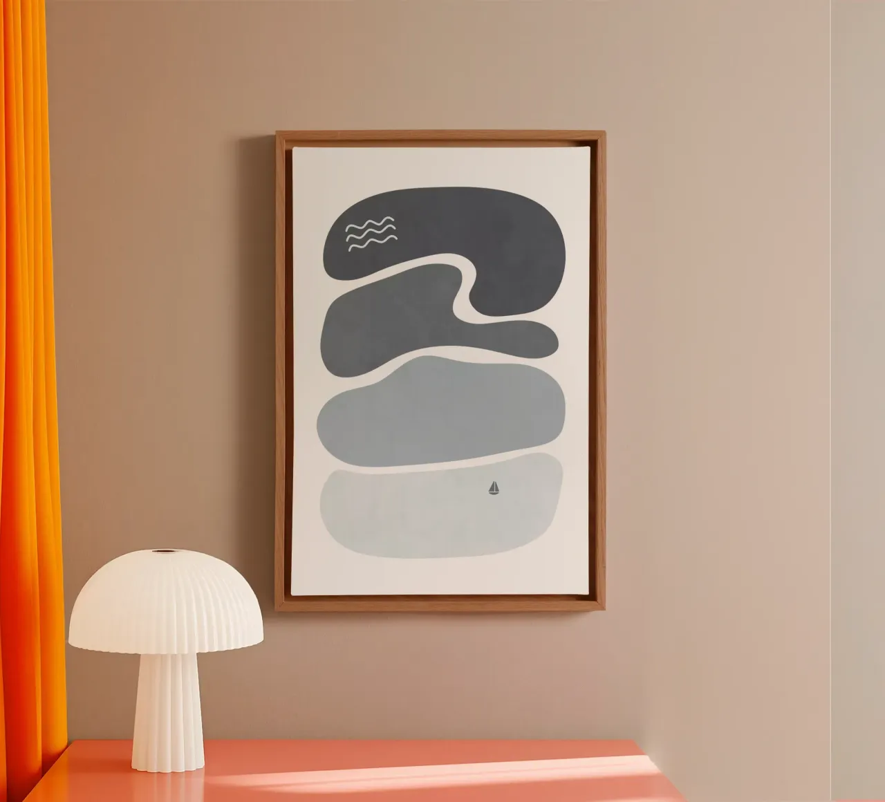 Landschapsvormen 26 canvas met Baklijst van amini54