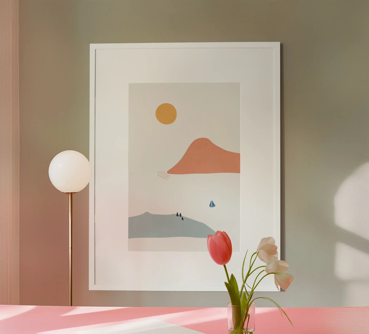 Landscape Shapes 33 poster with wooden frame by amini54