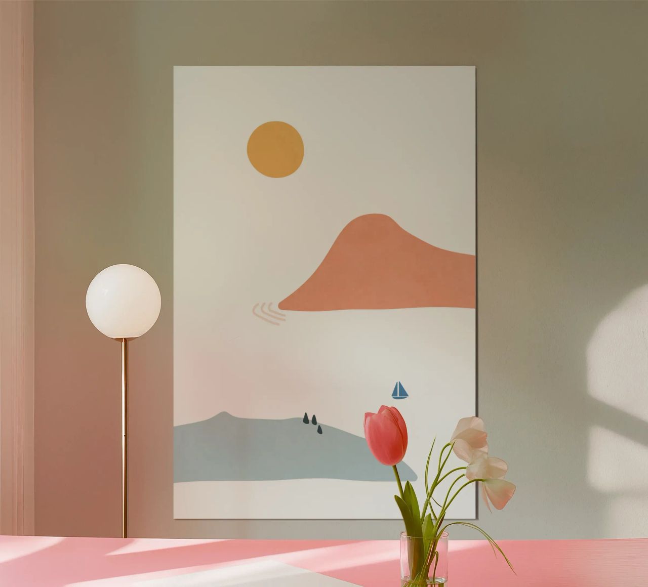 Landscape Shapes 33 poster with wooden frame by amini54