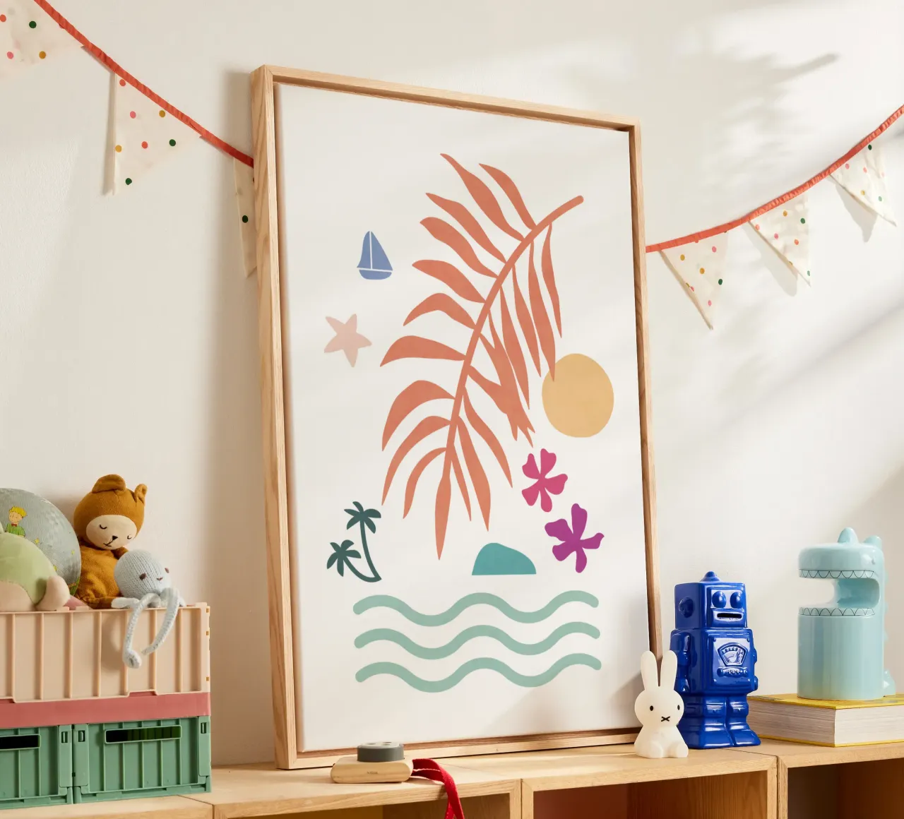 Landschapsvormen 35 canvas met Baklijst van amini54
