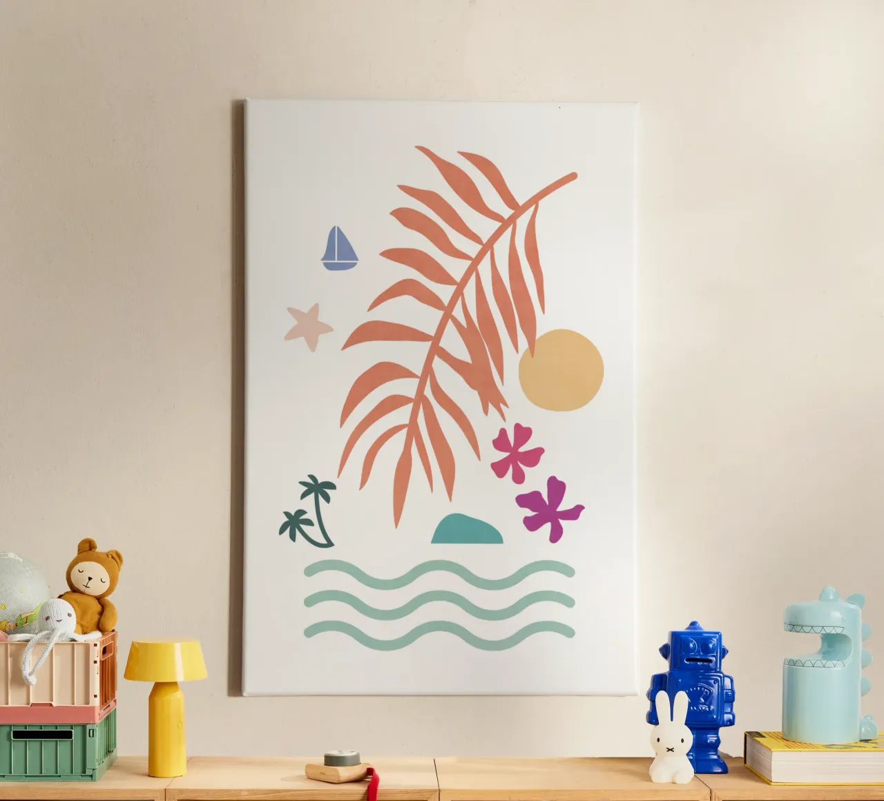Landschapsvormen 35 canvas met Baklijst van amini54