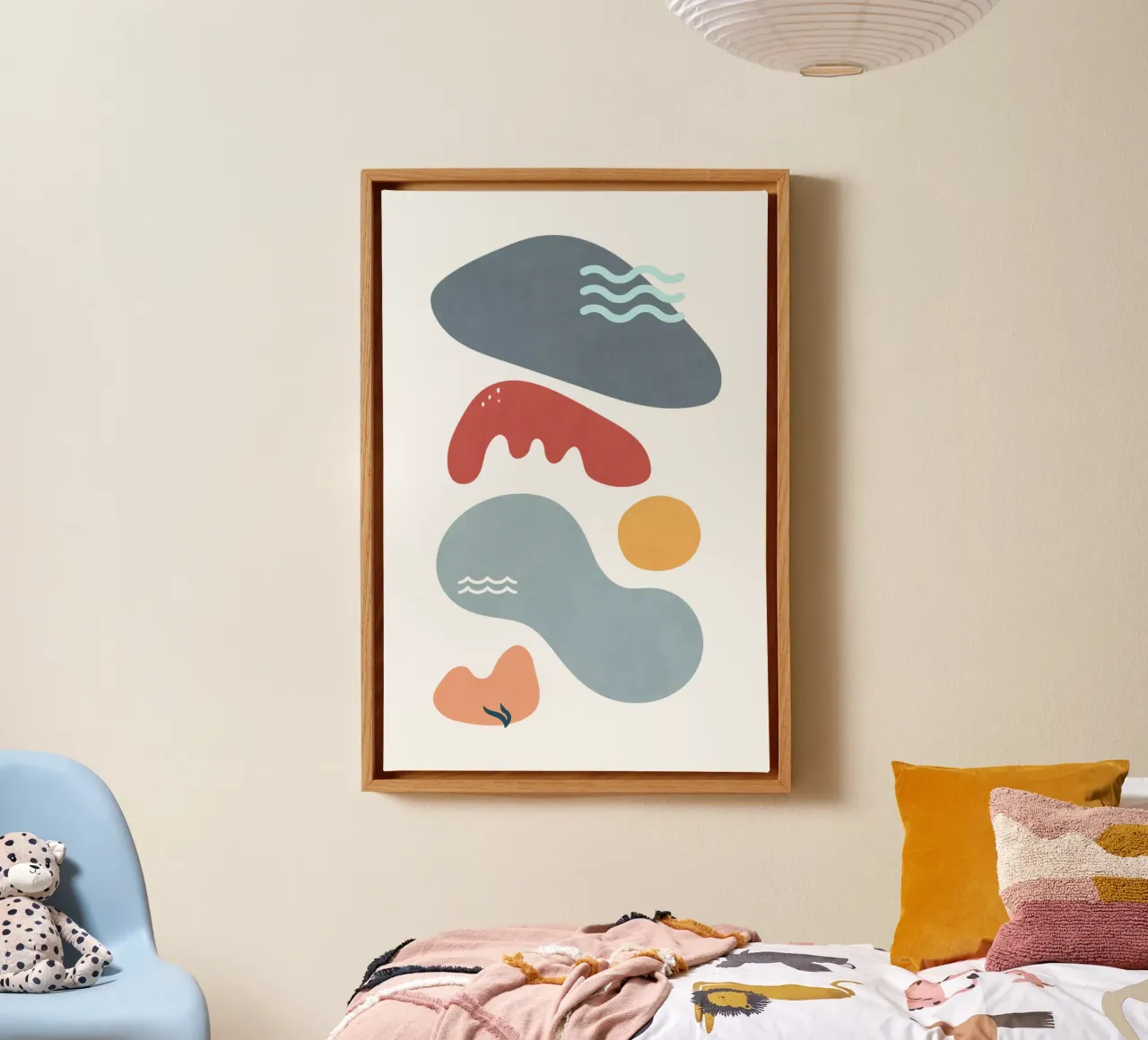 Landschapsvormen 37 canvas met Baklijst van amini54