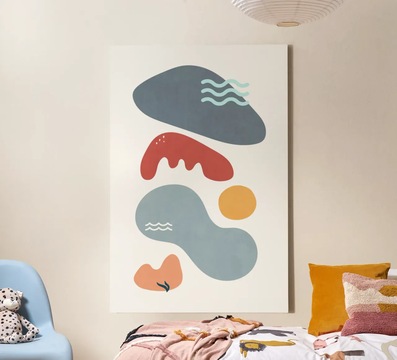 Landschapsvormen 37 canvas met Baklijst van amini54