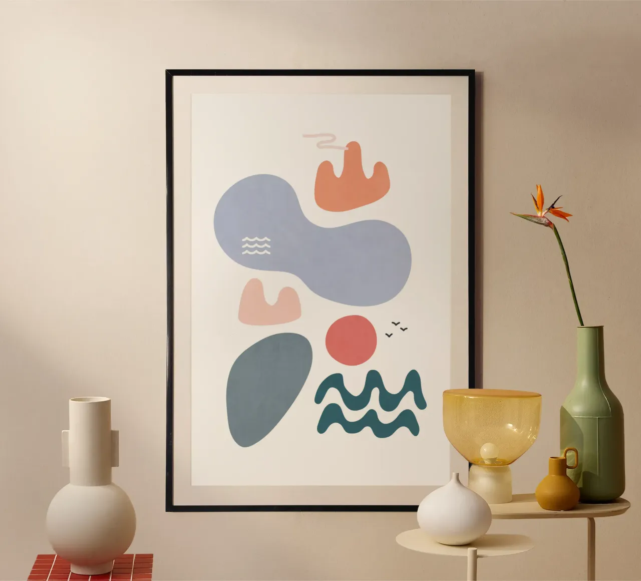 Forme del paesaggio 38 poster con telaio in plastica da amini54