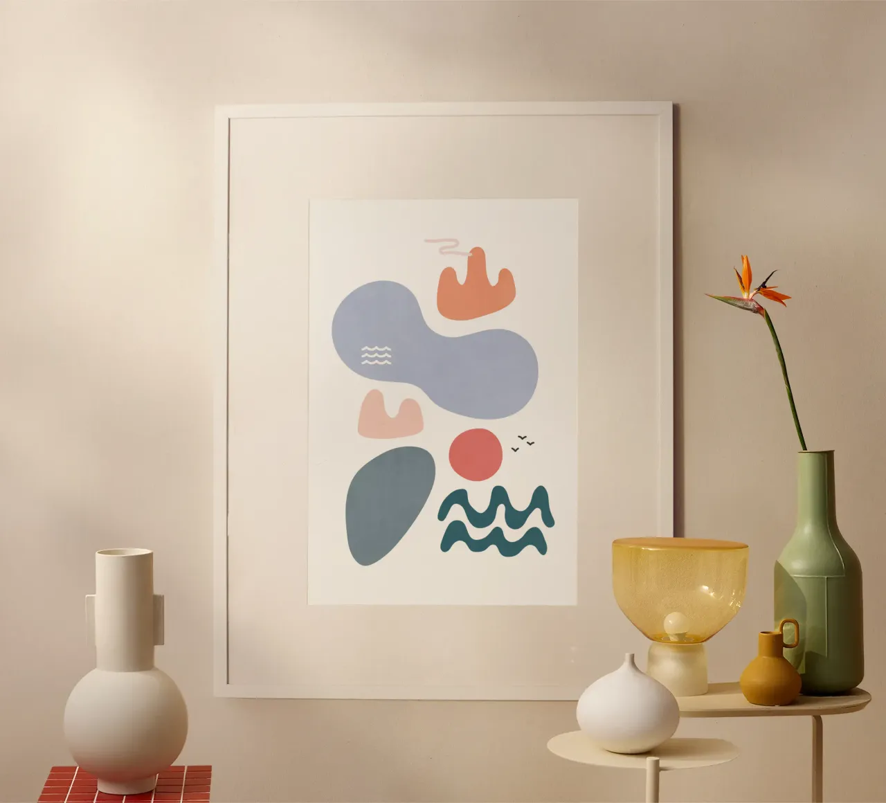Forme del paesaggio 38 poster con telaio in plastica da amini54