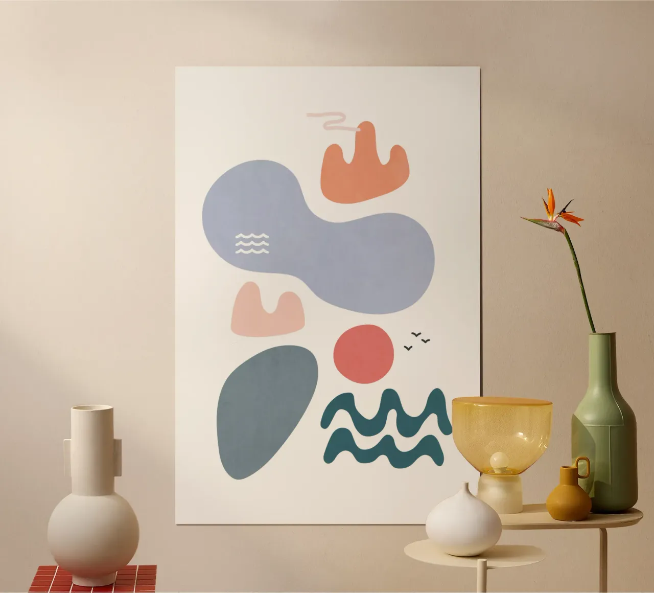 Forme del paesaggio 38 poster con telaio in plastica da amini54