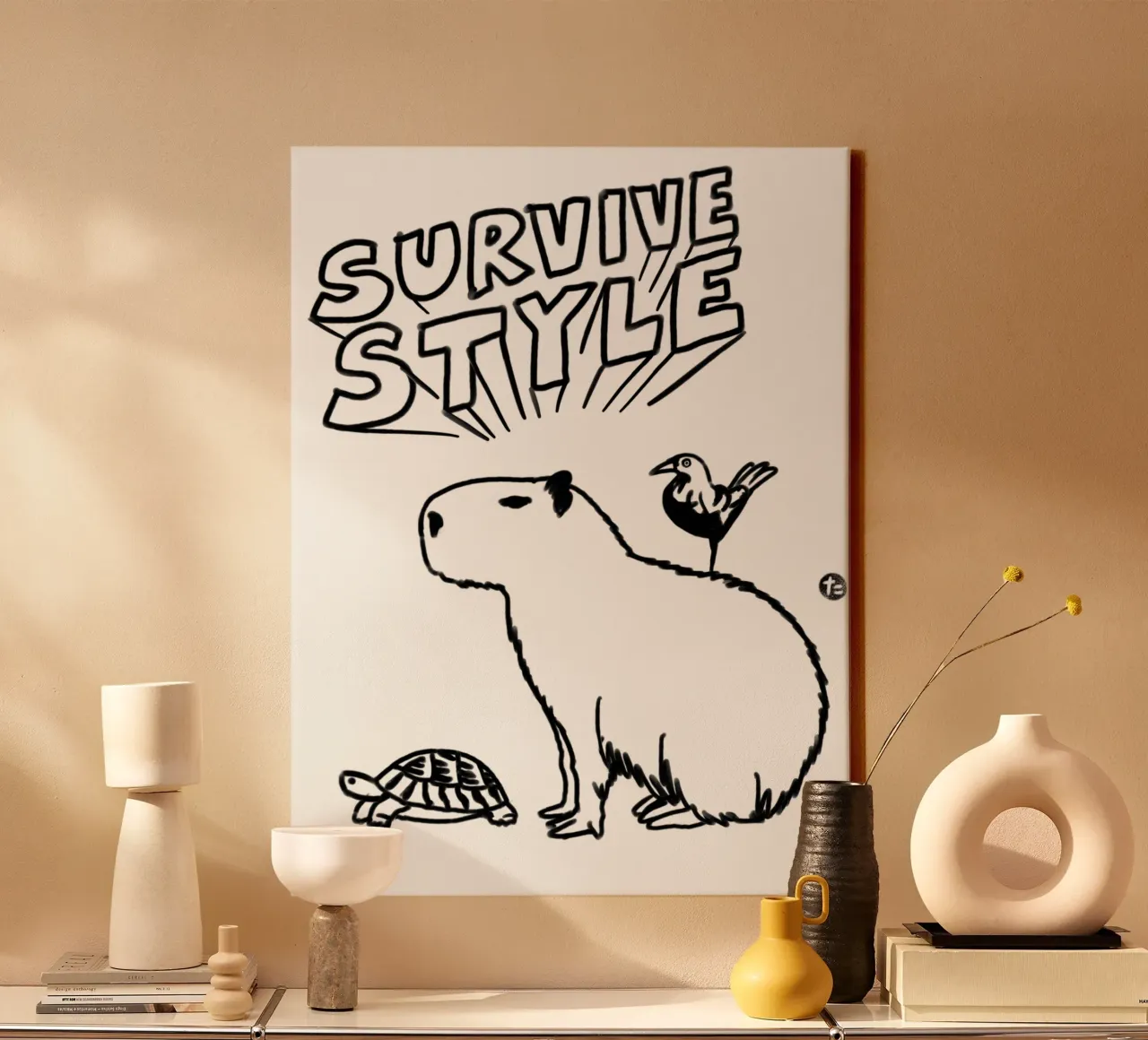 Survive Style canvas with Floater frame by Asobōze