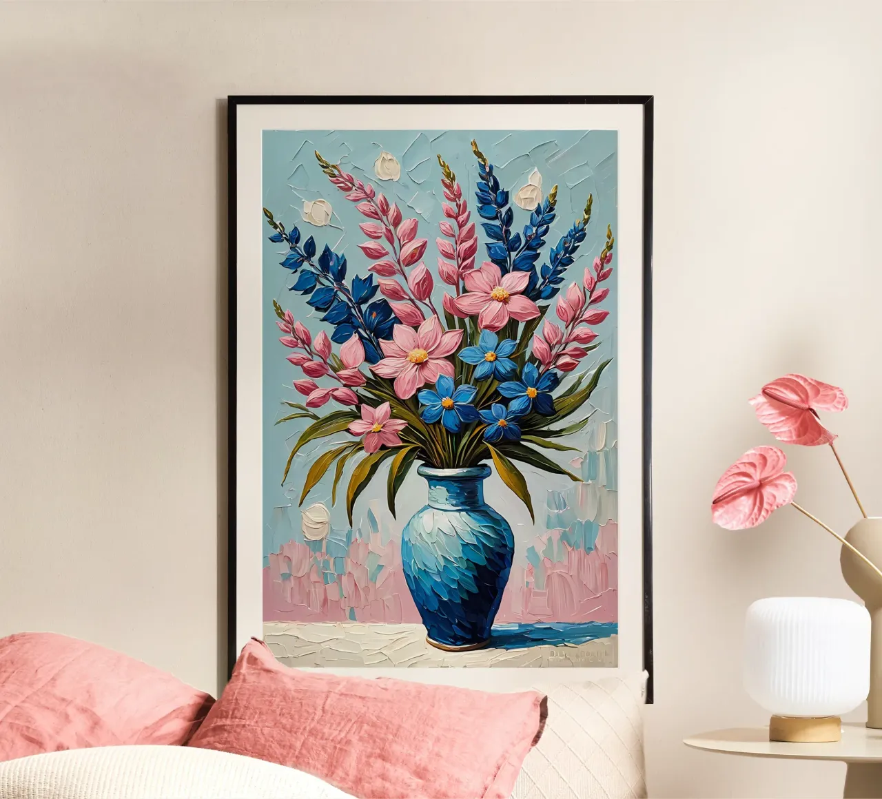 Armonia in fiore poster con telaio in legno da Artistic-shop