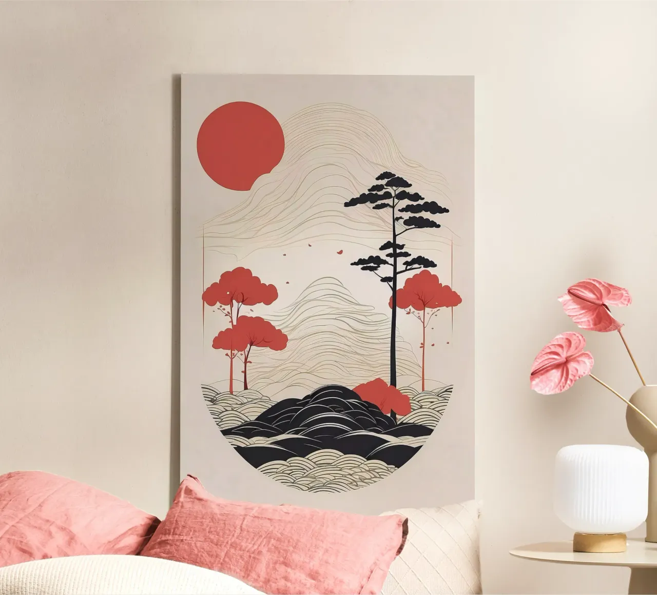 Zen Sunrise canvas with Floater frame by Artistic-shop
