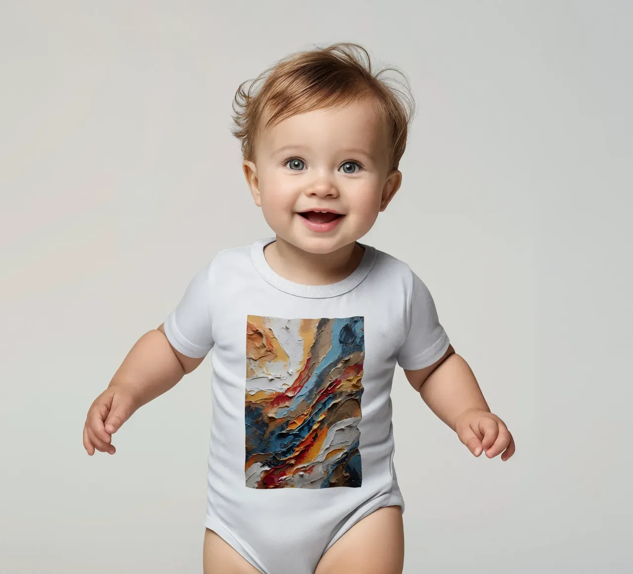 Symfonie met structuur babyrompertje korte mouwen van Artistic-shop