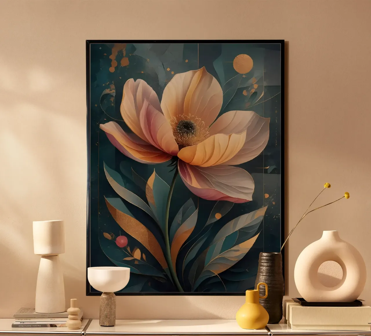 Fioritura dell'ora d'oro poster con telaio in alluminio da Artistic-shop
