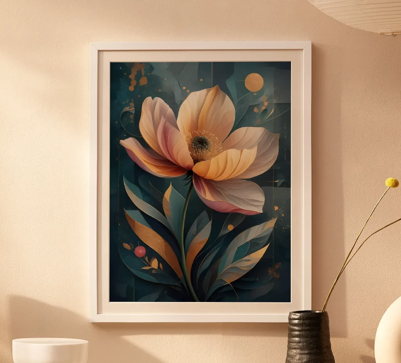 Fioritura dell'ora d'oro poster con telaio in alluminio da Artistic-shop