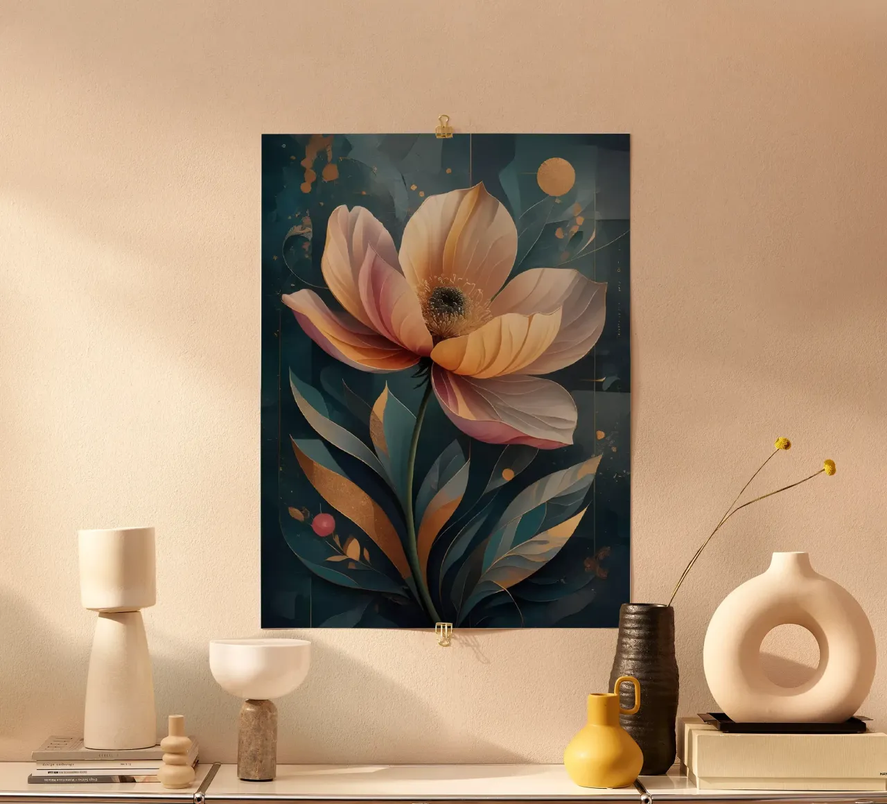 Fioritura dell'ora d'oro poster con telaio in alluminio da Artistic-shop