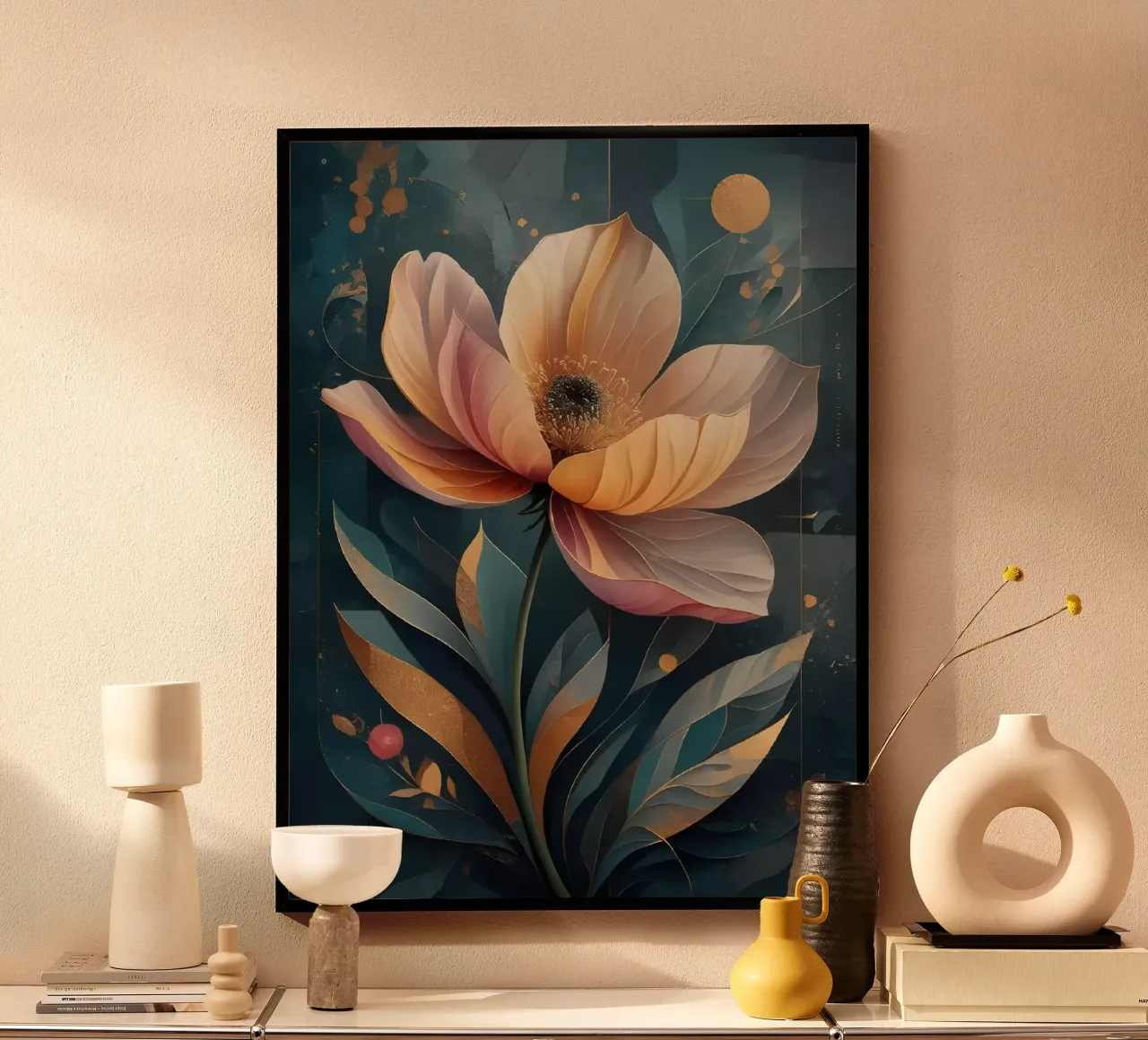 Fioritura dell'ora d'oro poster con telaio in alluminio da Artistic-shop
