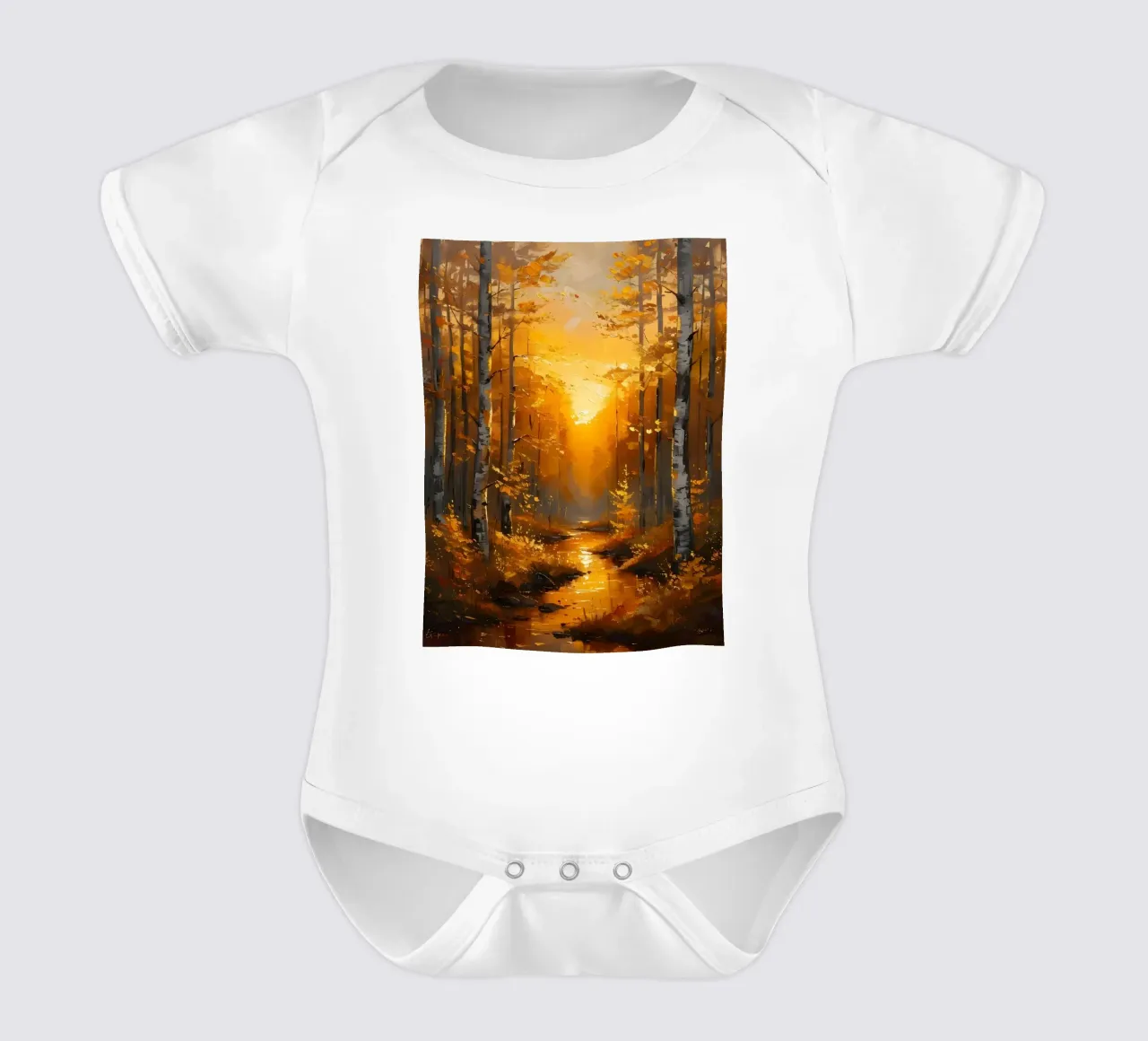 Foresta d'autunno dorata body neonato maniche corte da Artistic-shop