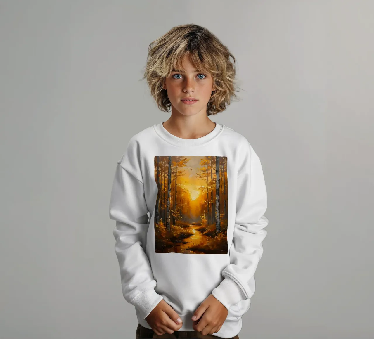 Foresta d'autunno dorata felpa bambino da Artistic-shop