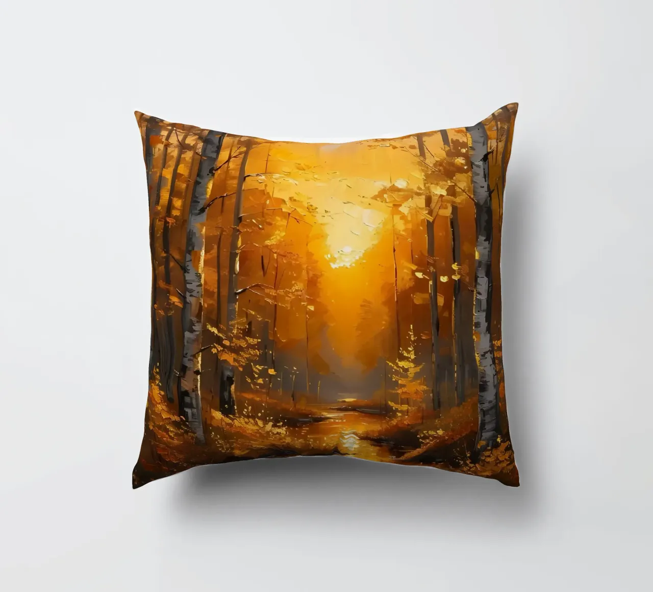 Foresta d'autunno dorata cuscino da Artistic-shop