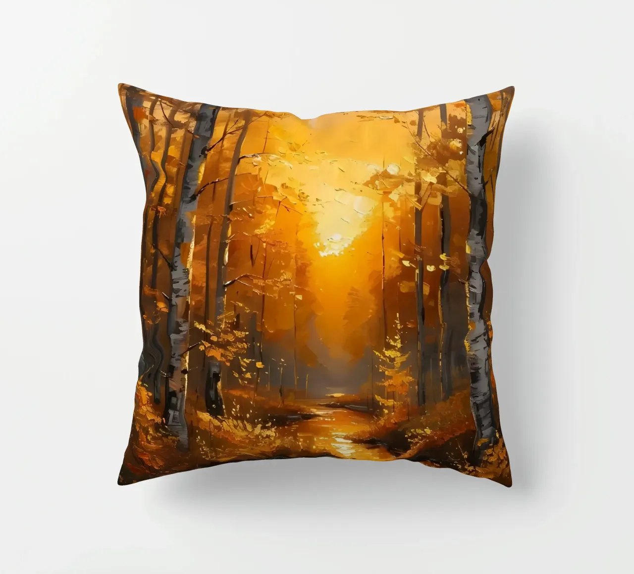 Foresta d'autunno dorata cuscino da Artistic-shop