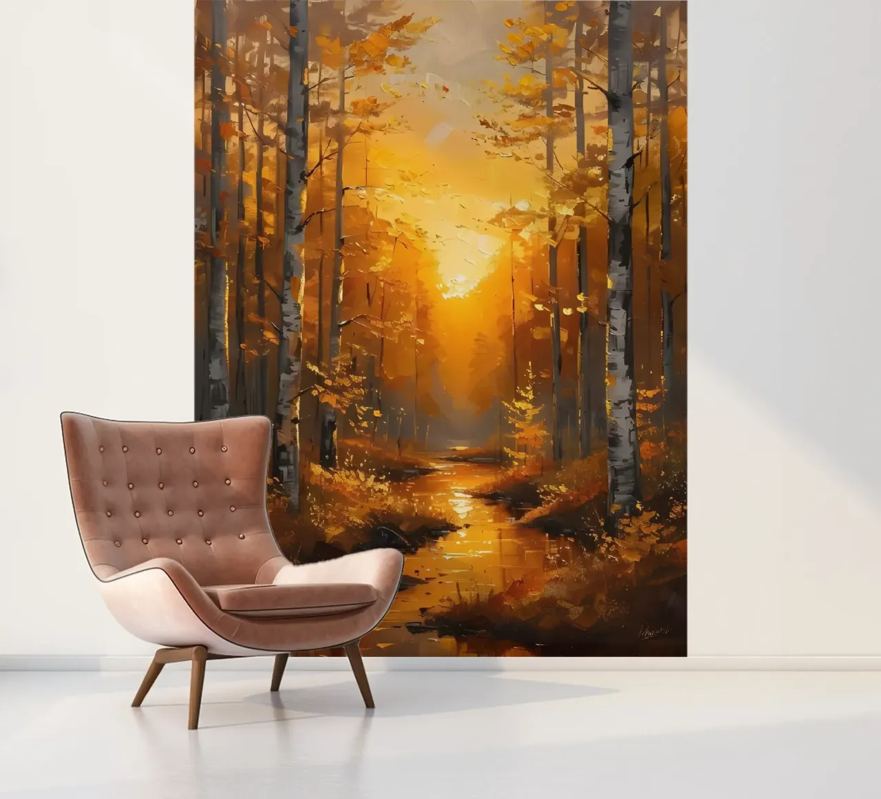 Goldener Herbstwald Fototapete von Artistic-shop